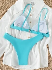 夏季海滩度假的三角比基尼 - 薄荷藍 - 查看 2