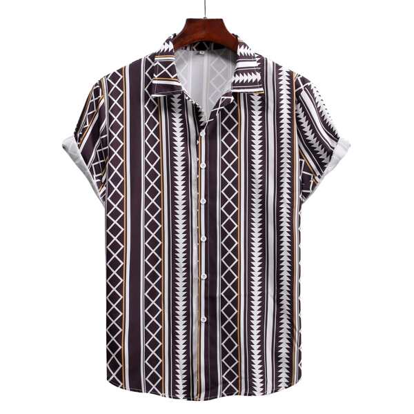 

Men Geo Print Button Up Shirt, Multicolor