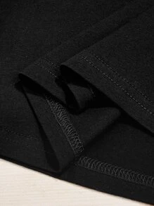 SHEIN Unity Camiseta con estampado de corazón y letras - Negro - Ver 6