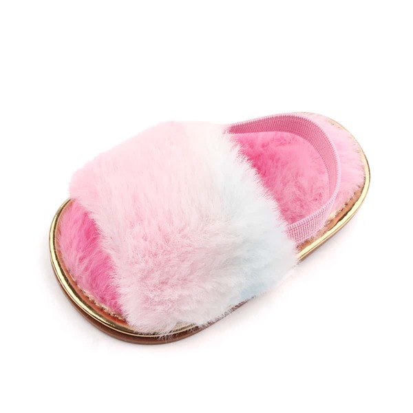 

Baby Girl Random Color Fluffy Slingback Slippers, Multicolor