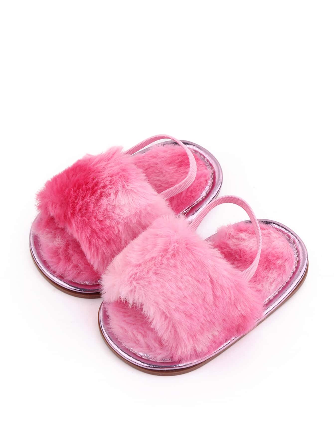 Chanclas de bebé mullidas de talón abierto - Rosa - Ver 1