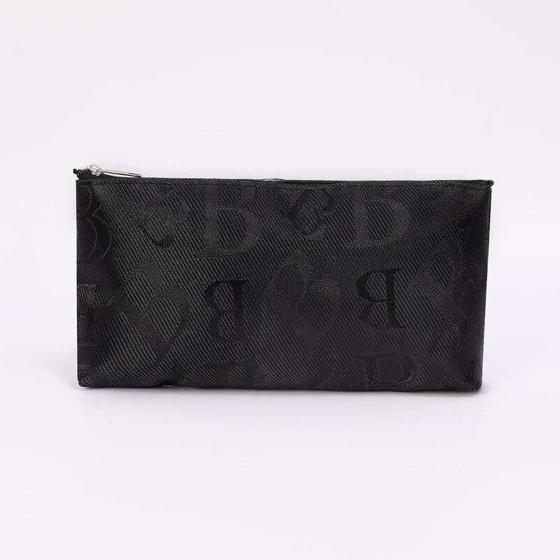 

Letter Graphic Zipper Makeup Bag, Black