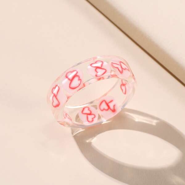 

Heart Decor Ring, Pink
