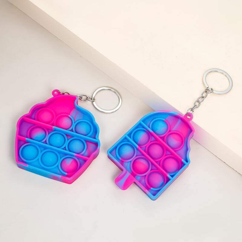 

2pcs Popsicle Charm Stress Relief Keychain, Multicolor