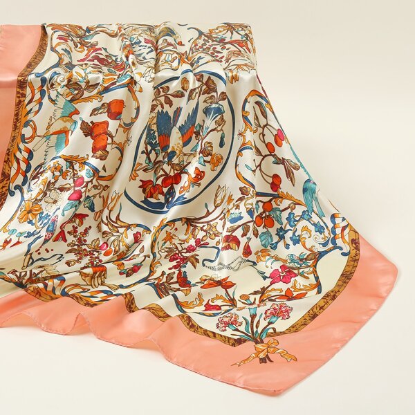

Flower & Bird Print Bandana, Multicolor