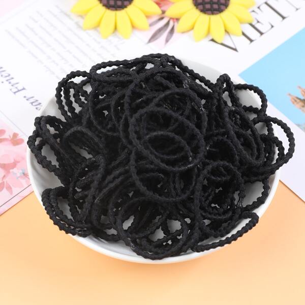 

100pcs Toddler Girls Hair Tie, Black
