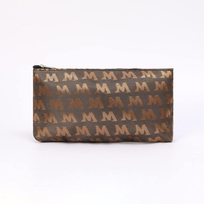 

Letter Graphic Makeup Bag, Brown