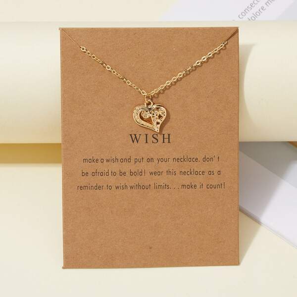 

Heart Charm Necklace, Gold