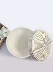 Woven Storage Basket With Lid - Beige - View 4