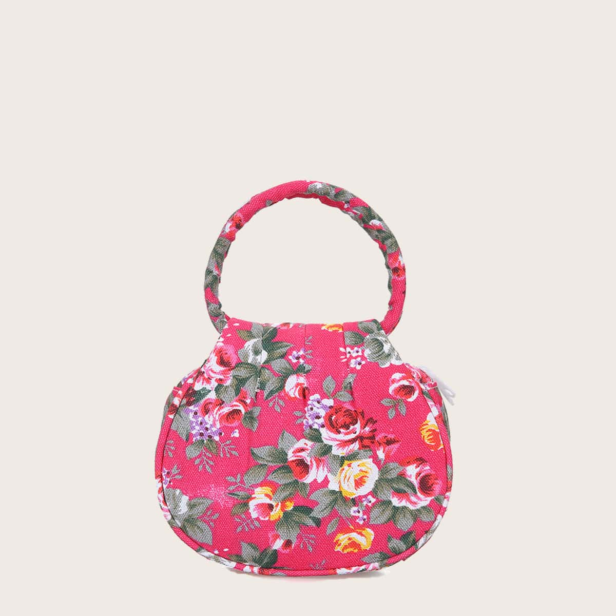 

Flower Pattern Satchel Bag, Hot pink