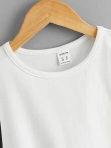 SHEIN 女孩卡通圖案T恤 - 白色 - 查看 3