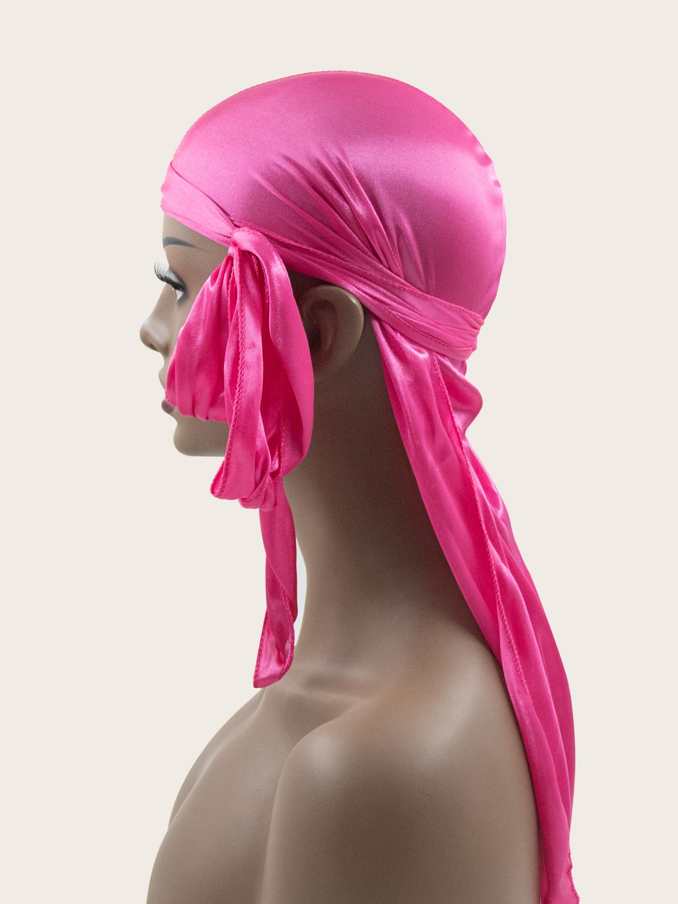 Gorro de dormir de cola larga de color sólido - Rosa Fucsia - Ver 1