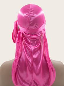 Gorro de dormir de cola larga de color sólido - Rosa Fucsia - Ver 2