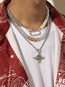 3 dây chuyền nam - Bạc - Xem 3