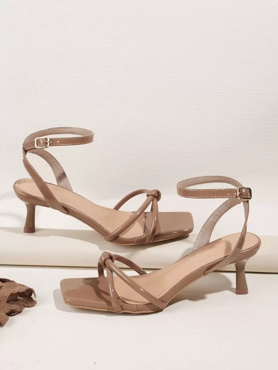 Giày sandal cao gót quai mảnh gợi cảm, giày mùa hè thời trang và thanh lịch dành cho nữ, gót nhọn. - Lạc đà - Xem 1