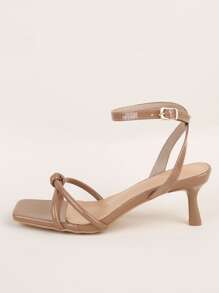 Giày sandal cao gót quai mảnh gợi cảm, giày mùa hè thời trang và thanh lịch dành cho nữ, gót nhọn. - Lạc đà - Xem 2