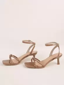 Giày sandal cao gót quai mảnh gợi cảm, giày mùa hè thời trang và thanh lịch dành cho nữ, gót nhọn. - Lạc đà - Xem 3