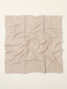 1 Khăn quàng cổ xếp li đơn sắc dành cho khăn xếp thời trang dành cho nữ - Màu be - Xem 2