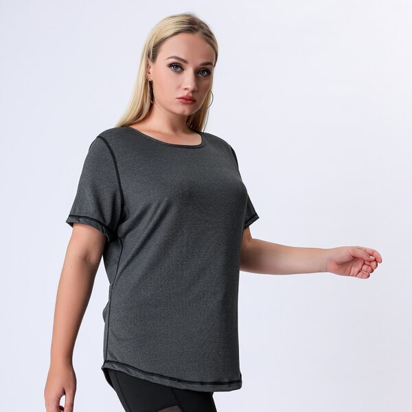 

Plus Contrast Mesh Sports Tee, Dark grey