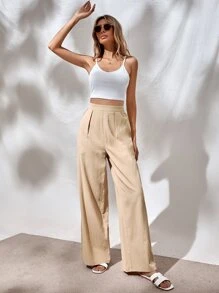 Chiquease unicolor Top de tirantes & Pantalones de pierna ancha - Multicolor - Ver 3