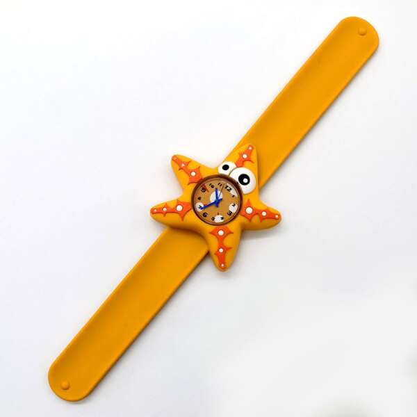 

Kids Cartoon Starfish Dial Slap Strap Watch