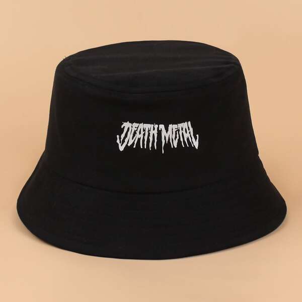 

Letter Graphic Bucket Hat, Black
