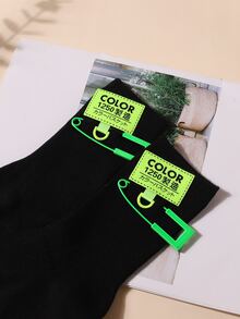 Letter Patched Crew Socks