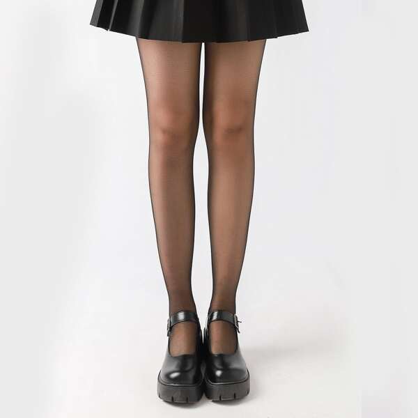 

Solid Mesh Tights, Black