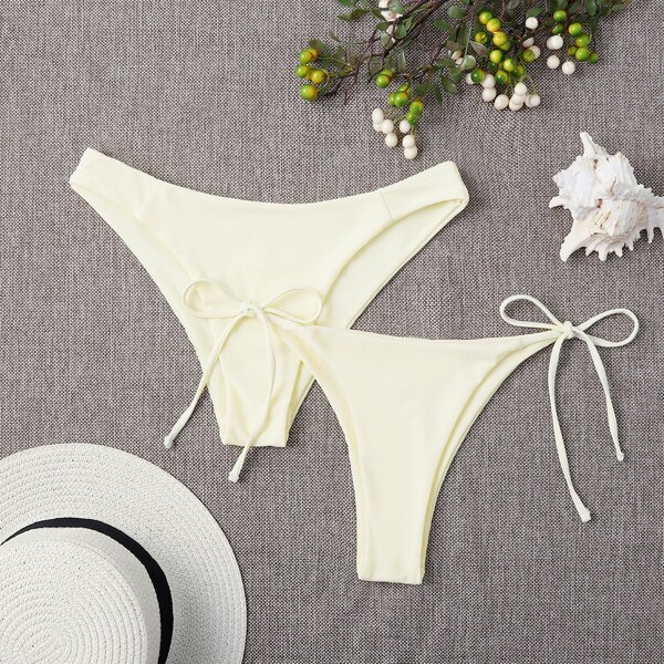 

2pack Tie Side Bikini Panty Set, Beige