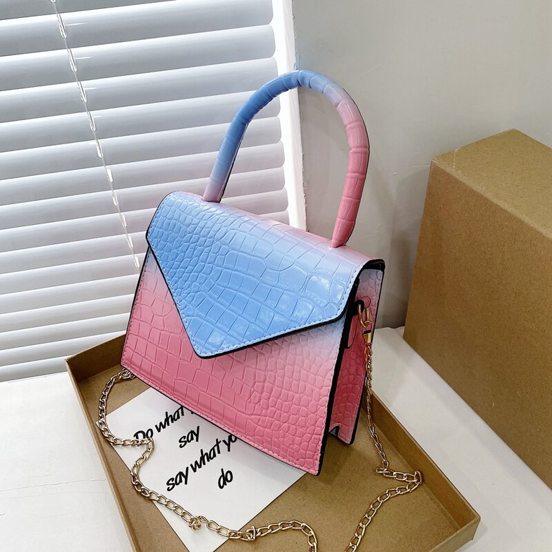 

Colorblock Flap Satchel Bag, Red
