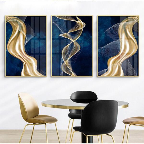 

3pcs Abstract Pattern Unframed Painting, Multicolor