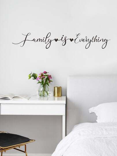 Slogan Graphic Wall Sticker, Black Self Adhesive Wall Art Decal For Home Decor,Stickers,Wall Decal, Vinyl Decal For Home Decorations,Spring Decoration Items Refresh Your Home,Rama Decoration Stickers Gifts Birthday Graduation