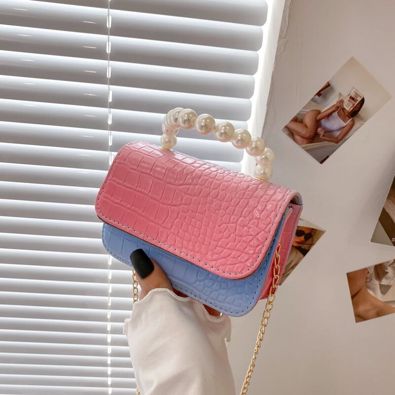 

Colorblock Flap Satchel Bag, Red