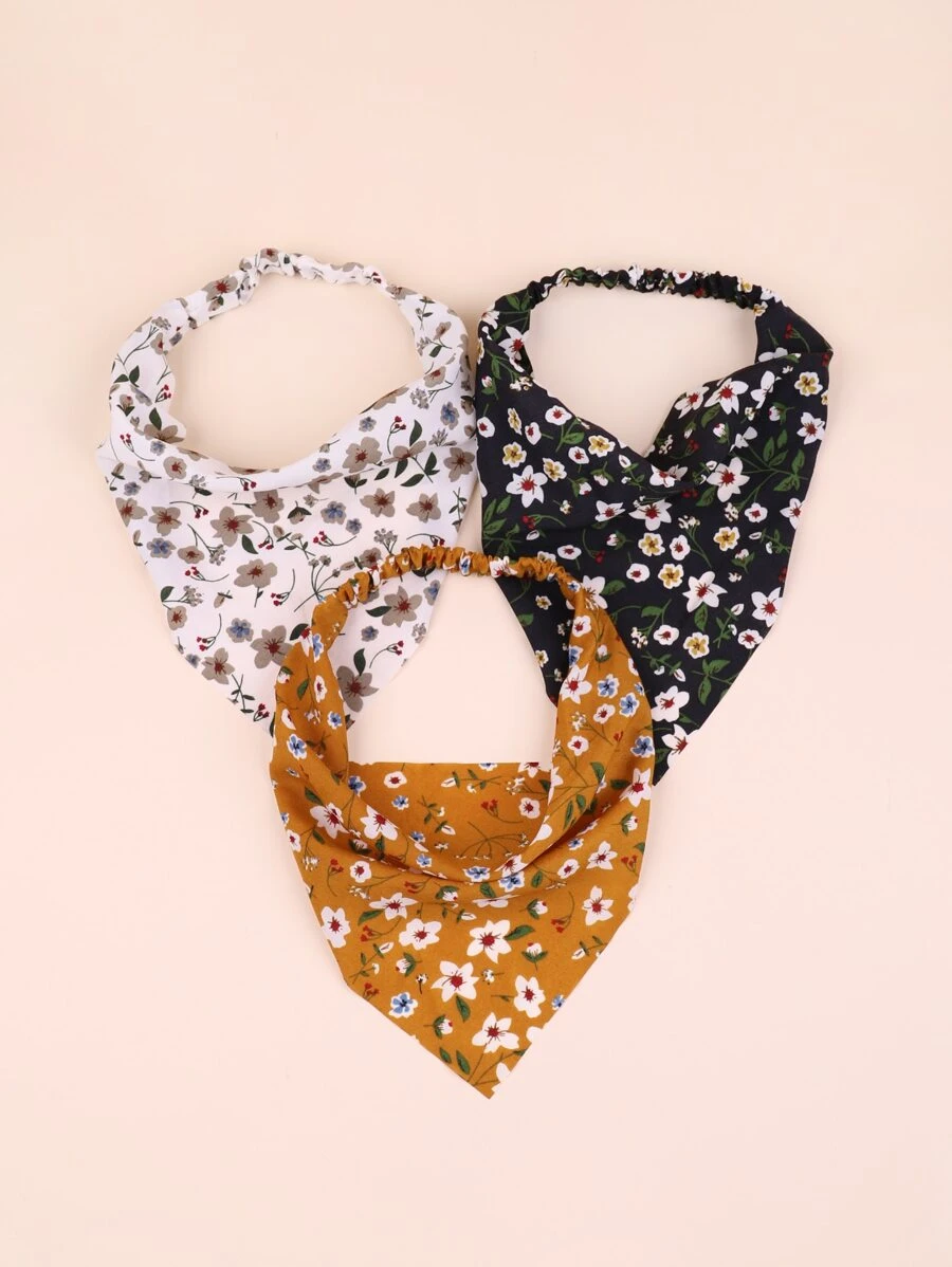 3 chiếc Băng đô in hoa cho bé gái - Nhiều màu - Xem 1