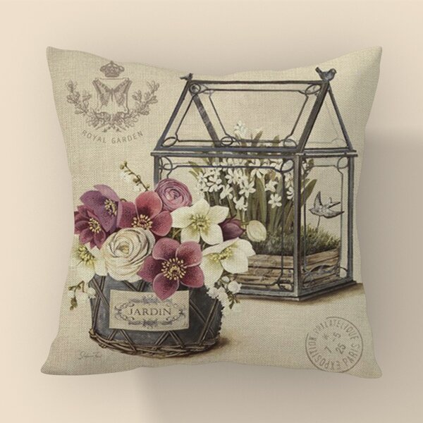 

Flower Print Cushion Cover Without Filler, Multicolor