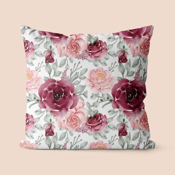

Flower Print Cushion Cover Without Filler, Multicolor