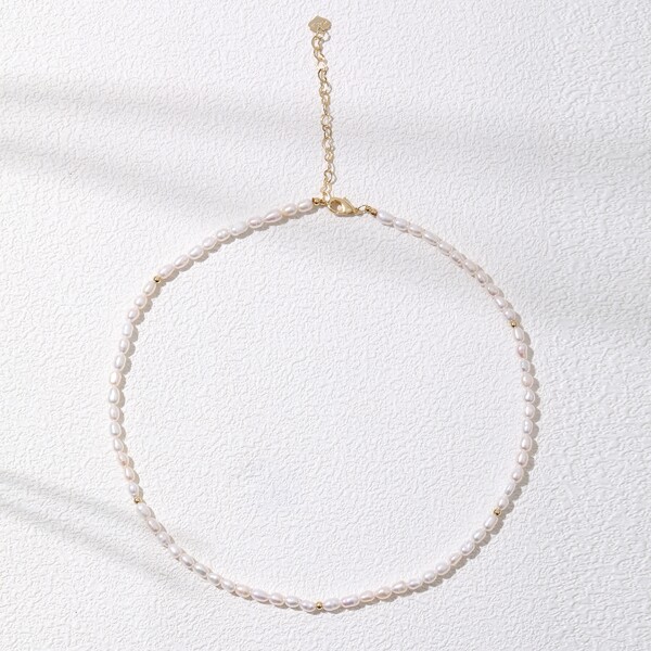

Faux Pearl Beaded Necklace, White