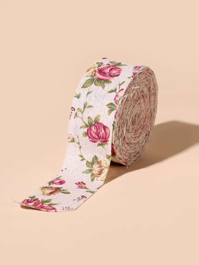 1卷花朵印花裝飾緞帶