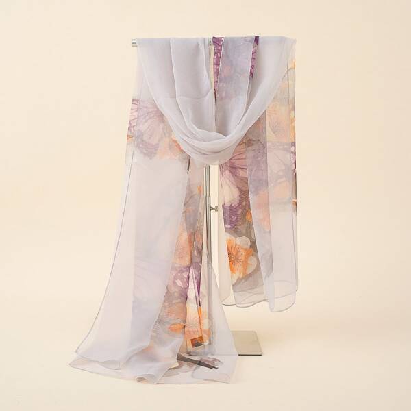 

Flower Print Scarf, Multicolor