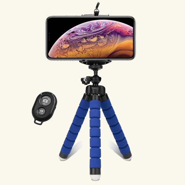 

Tripod Phone Holder With Remote Control, Blue
