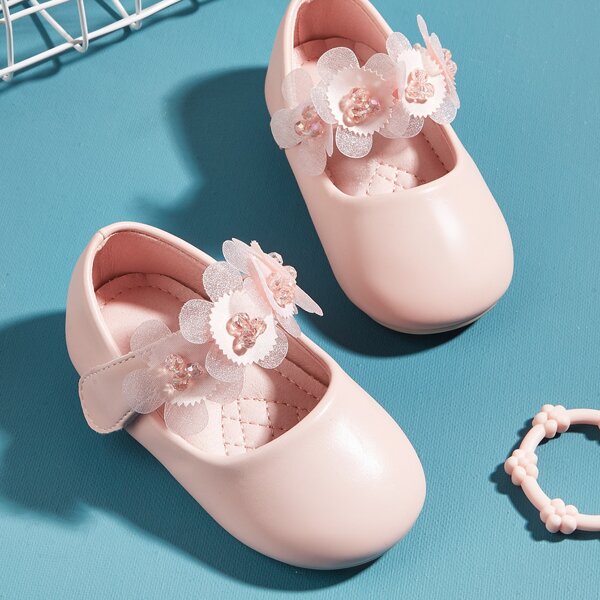 

Toddler Girls Applique Mary Janes, Pink