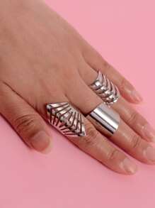 3入組鏤空金屬戒指