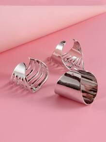 3入組鏤空金屬戒指