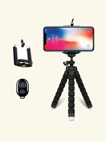 Mobile Phone Holder Flexible Octopus Tripod Bracket For Mobile Phone Camera Selfie Stand Monopod Support Photo Remote Control - Black - View 1