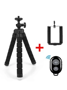 Mobile Phone Holder Flexible Octopus Tripod Bracket For Mobile Phone Camera Selfie Stand Monopod Support Photo Remote Control - Black - View 4
