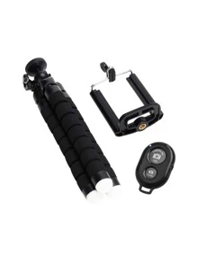 Mobile Phone Holder Flexible Octopus Tripod Bracket For Mobile Phone Camera Selfie Stand Monopod Support Photo Remote Control - Black - View 5