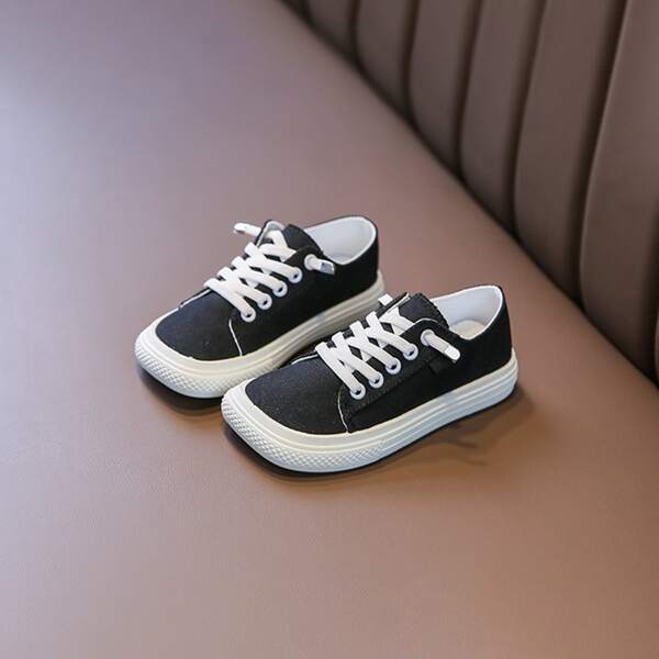 

Toddler Boys Lace-up Front Canvas Shoes, Black