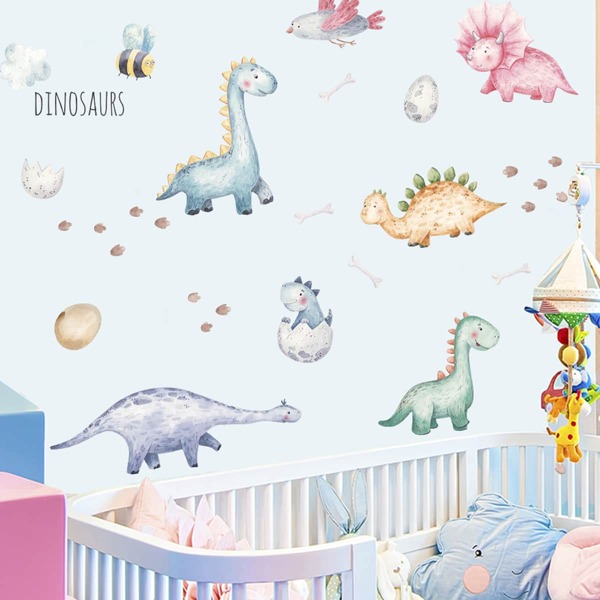 

Kids Dinosaur Print Wall Sticker, Multicolor