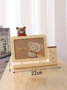 1pc Cartoon Bear Photo Frame - Khaki - View 2