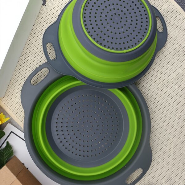 

2pcs Foldable Drain Basket, Green
